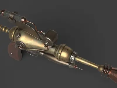 Fantasy Gun 07 Low-poly 3D model