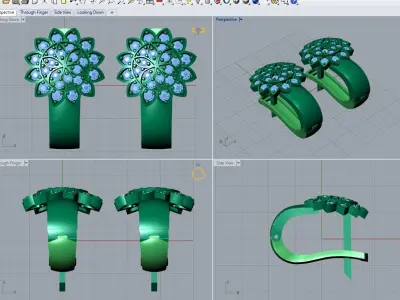 earrings jewelry 3D print model