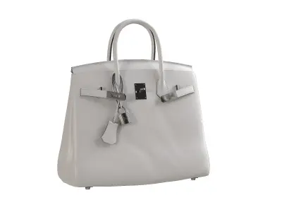 Hermes Birkin Bag White Leather Low-poly 3D model