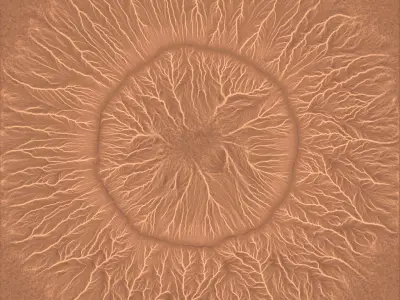 High-polly Desert Mountain Crater 3D model