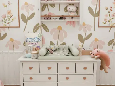 Spring Baby Room Blender Scene 3D model