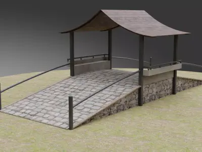 Garden Bridge Low-poly 3D model