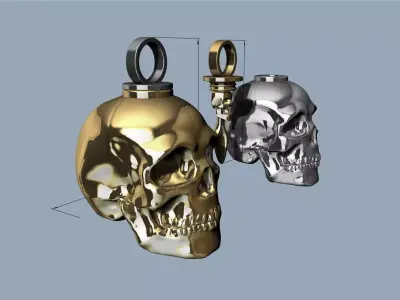 skull spoon pendant - Colgante cuchara calavera 3D print model