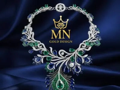 Imperial Peacock Necklace 3D print model