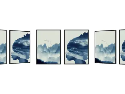 Abstract and geometric frames 1303 3D model