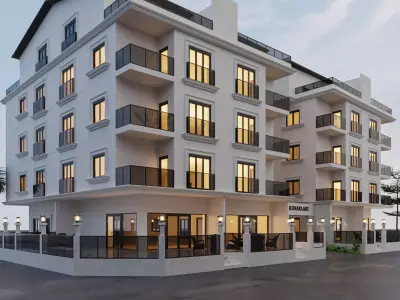 9-Modern Exterior Build Apartment - 3ds Max - Corona Renderer 3D model