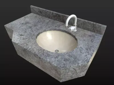 Marble Sink - Low Poly - Game Ready Low-poly 3D model
