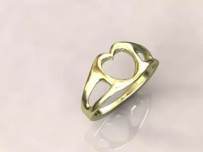 Heart ring minimal 3D print model