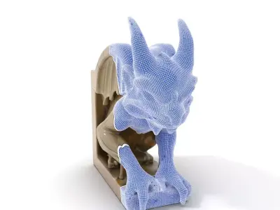 Stone Gargoyle Sculpture model pack Low-poly 3D model