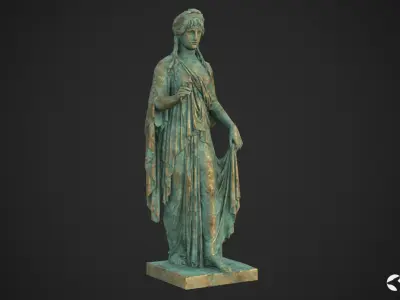 Hope Antique Statue - Oxidized Bronze Low-poly 3D model