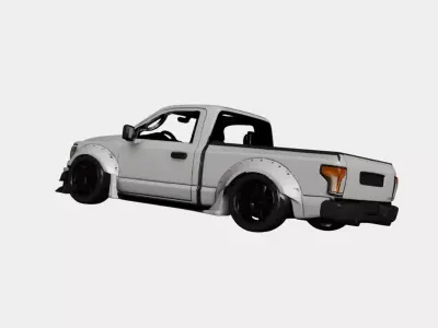 Widebody Custom Pickup Truck Extreme Show Build 01 3D model