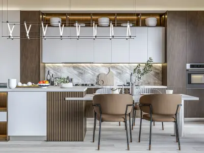 Kitchen fully parametric  Resizable manufacturable  0012 3D model