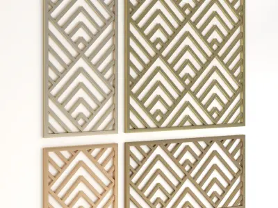 Arabic Islamic pattern decorative gold plaster 3D model