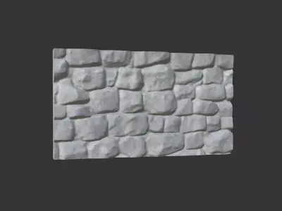 Raw Limestone Cliff Wall Segment 3D model