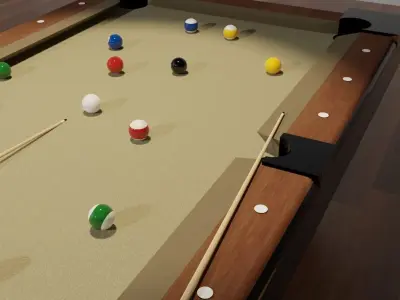 Pool Table including balls Free 3D model