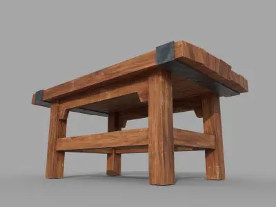 Medieval Table  Low-poly 3D model