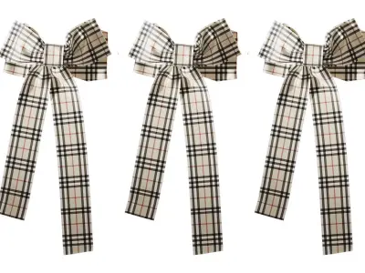 Set of festive bows 3D model