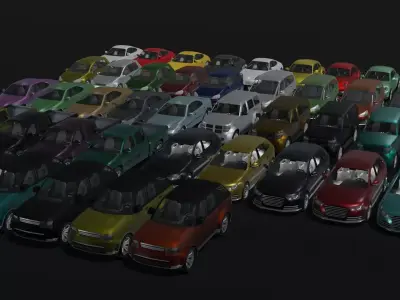 Generic Passenger Cars With Interiors 3D Model Pack