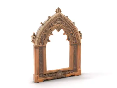 Gothic Arch Window Frame Model Pack Low-poly 3D model