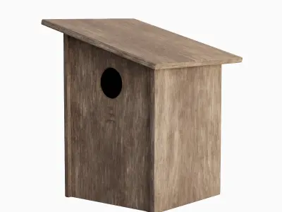 Wooden Birdhouse C 02 3D model