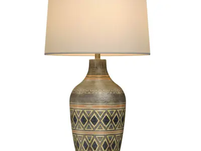 Rustic Country Western European Provence Style Table Lamp 3D model