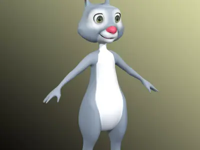 Cartoon Rabbit Low-poly 3D model