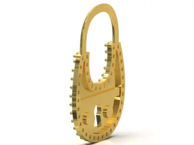 Diamond Padlock stl 3dm Pendant jp0359 3D print model
