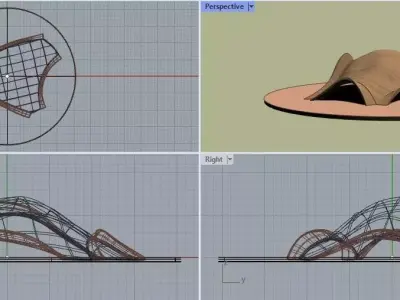 BUGA WOOD PAVILLION Low-poly 3D model