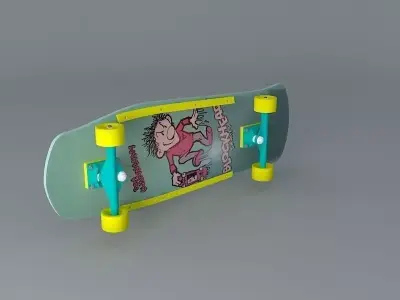 1987 Blockhead Sam Cunningham "Sticky" model skateboard Free 3D model