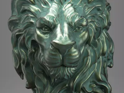 Lion Head 01 3D print model