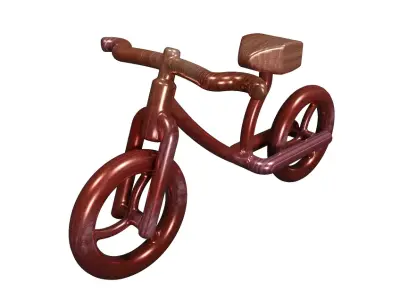 Wooden Bicycle Toy Low-poly 3D model
