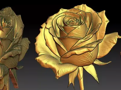 13 Rose CNC Relief Model 3D print model