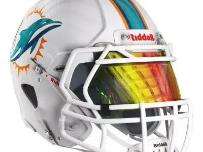 Riddell speed helmet miami dolphins 3D model
