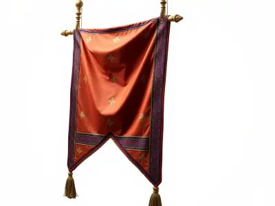 Decorative Hanging Banner with Tassels Model Pack Low-poly 3D model
