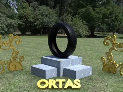 ORTAS TIRE NO 8 GAME READY Low-poly 3D model