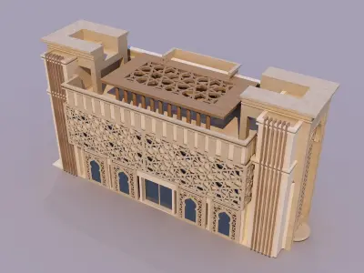 0167 - Islamic Facade Building 3D model