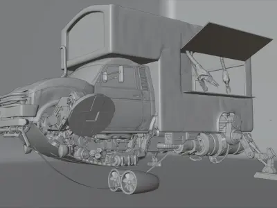 flying ice cream truck 3D model