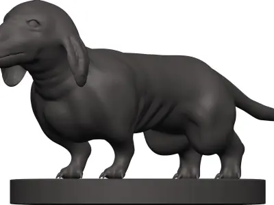 Dachshund figurine of 3D model