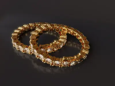 Tennis Bracelet 3D Model  For 4mm Stones   3D print model