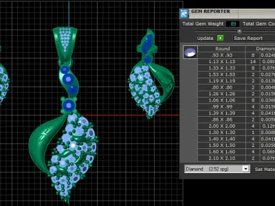 LUXURY DIAMOND LOCKET SET 3D PRINTABLE MODEL 3D print model