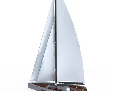 Racing Sailing Yacht 3D model