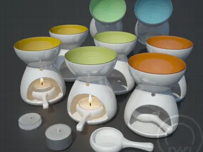 Aroma fragrance Oil Burner Accent Colour 3D model