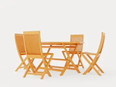 Viken dining set Low-poly 3D model