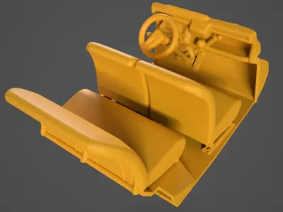 Citroen 2CV 1970 Car Interior 3D print model