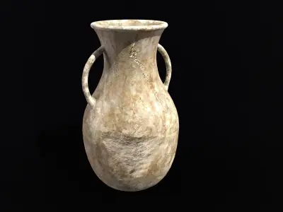 Old Elegant Marble Vase Low-poly 3D model
