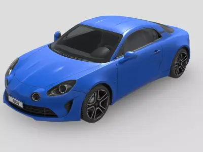 Renault Alpine A110 2018 Low-poly 3D model
