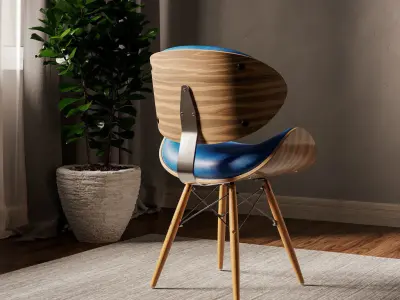 Corvus Madonna Mid-century Teal Accent Chair 3D model