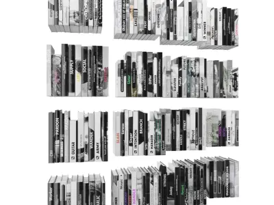 Books 150 pieces 2-9-5 Low-poly 3D model