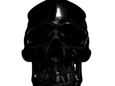 Stylized Metallic Skull 3D Model Low-poly 3D model