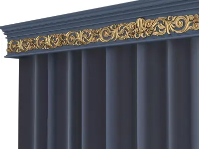 Cornice Classic Curtain 010 Low-poly 3D model